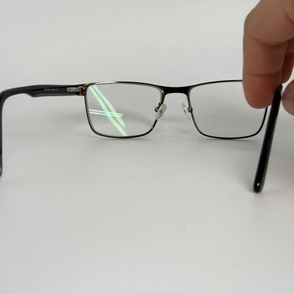 Bulova‎ Banner Elk Black Rectangle Eyeglasses Frames 54-18-145 Mens 22100
